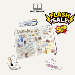 SỔ TAY BULLET JOURNAL FLORAL TRAVEL JOURNAL CAO CẤP – BÌA DA PU, GIẤY 150GSM CHỐNG LEM, DOTGRID & CARO