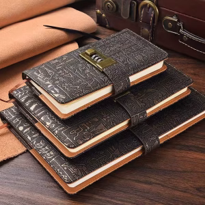 SỔ TAY KHÓA MẬT KHẨU BÌA DA PU A5 200 TRANG – NOTEBOOK GHI CHÉP CAO CẤP CHO VĂN PHÒNG