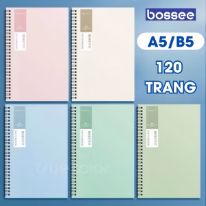 SET 5 SỔ LÒ XO PASTEL A5/B5 120 TRANG – VỞ GHI CHÉP KẺ NGANG CHỐNG LÓA, NHIỀU MÀU XINH XẮN