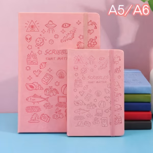 SỔ TAY BÌA DA DẬP NỔI A5/A6 CAO CẤP CÓ DÂY THUN – NOTEBOOK GHI CHÉP DỄ THƯƠNG, TIỆN LỢI